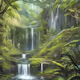 Rainforest Waterfall painting