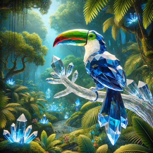 Crystal Creatures in the Tropical Crystal Forest