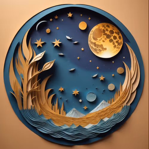 AI Generated Series #45 - Papercut Style