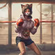 Cats exercise, too.