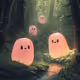 cute pink jelly bean ghosts