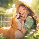 Happy day with a dog