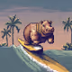 surfing hippo