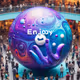 Purple and blue ball