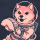 a Shiba Inu in a space suit