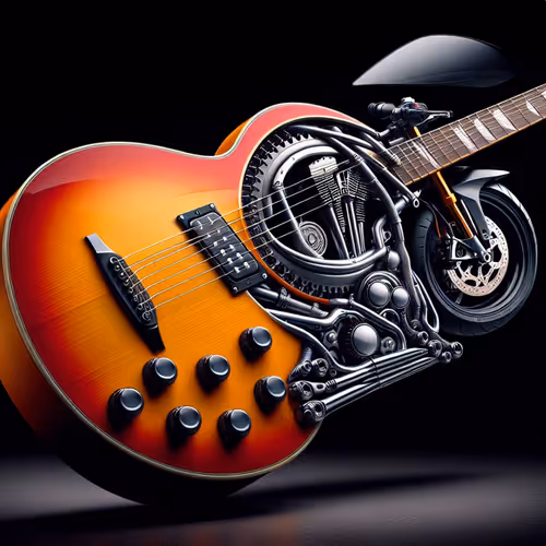 Guitar and motorcycle