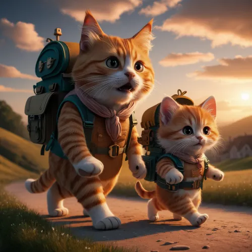 cats on a journey