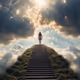 A staircase made of air and clouds
