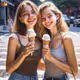 girls with ice cream