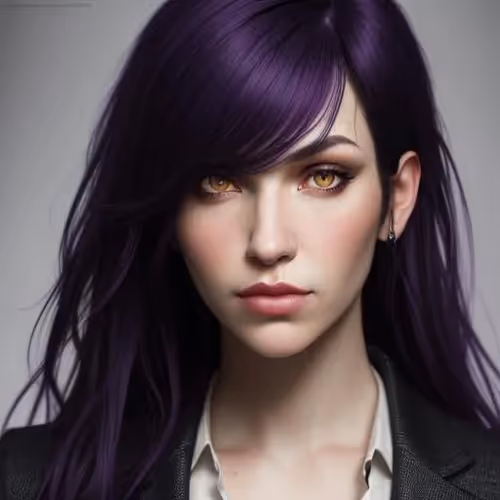 Woman with Purple Hair