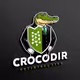 crocodile dressed in a black business suit