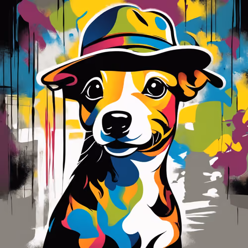 jack russell with hat