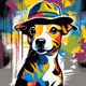 jack russell with hat