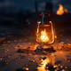 A lantern with a flame