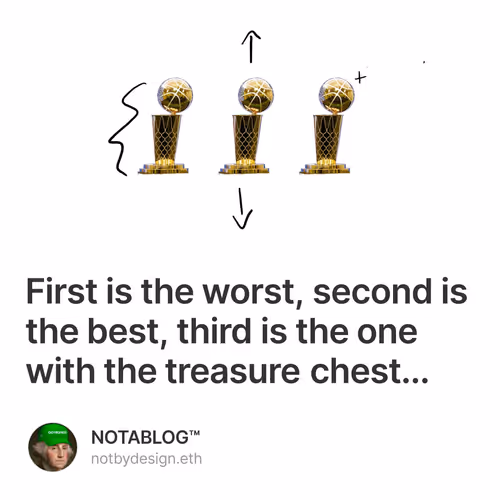First is the worst, second is the best, third is the one with the treasure chest...