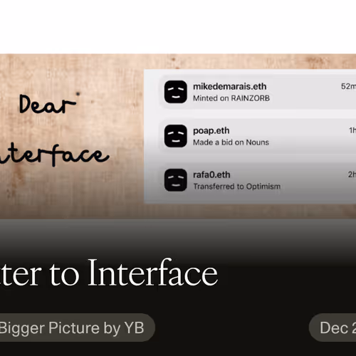 A letter to Interface
