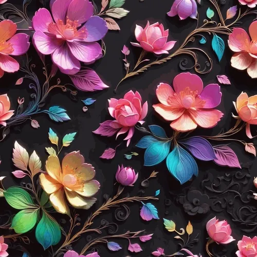 Flowers on a Black B