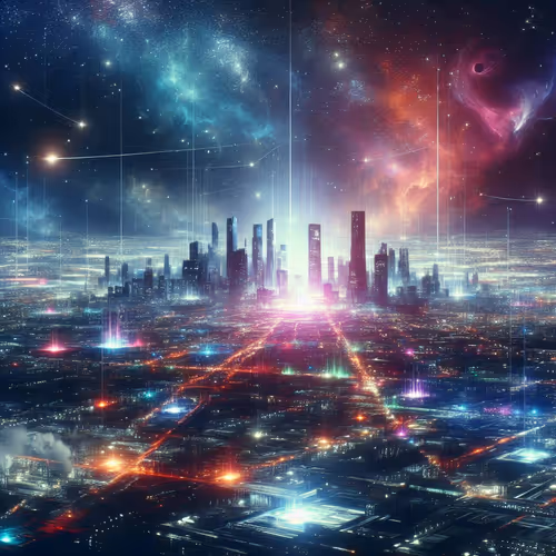 Futuristic neon-lit city