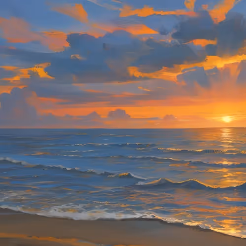 Sunset on the Beach Painting