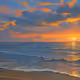 Sunset on the Beach Painting