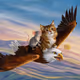 Cat Eagle Mouse Friends