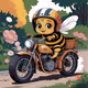 Animal Riding on a Motorbike