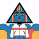 Triangle-shaped head.