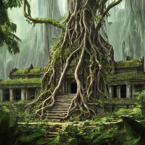 Ancient temple hidden jungle