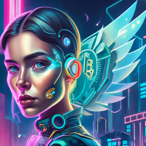 Bitcoin Angel Cyberpunk