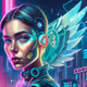 Bitcoin Angel Cyberpunk