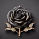 black clay rose with small