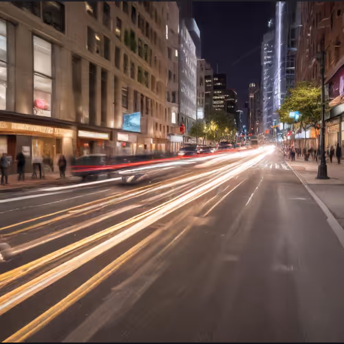 Dynamic light trails in urban settings
