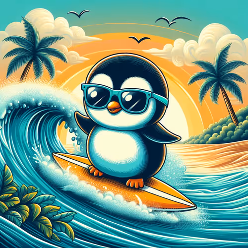 Penguins on the beach