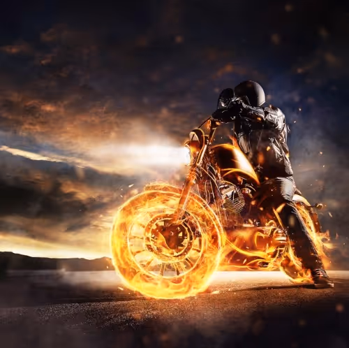 Moto on fire