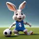rabbit playing football