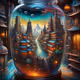 Сity inside a glass