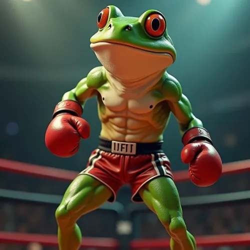 The frog is a boxer