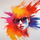girl in rainbow