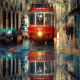 Train in town