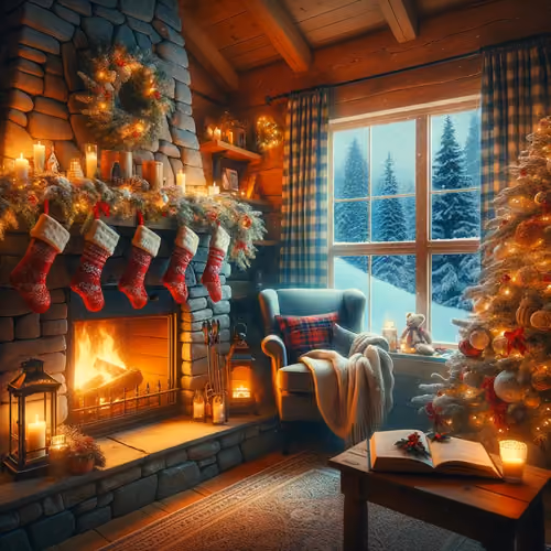 Winter evening scene
