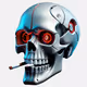 Cyber Skull 3D Face with Cigarete