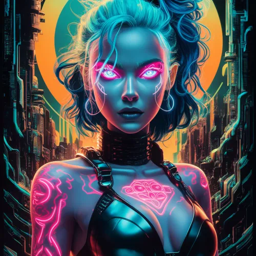 neon cyber sorceress