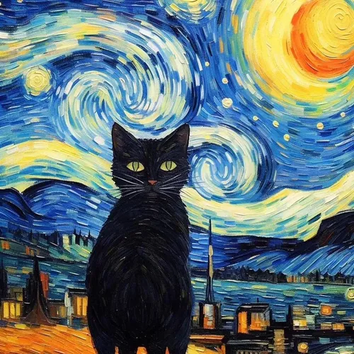 Van Gogh Black Cat