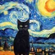 Van Gogh Black Cat