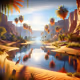 Serene desert oasis