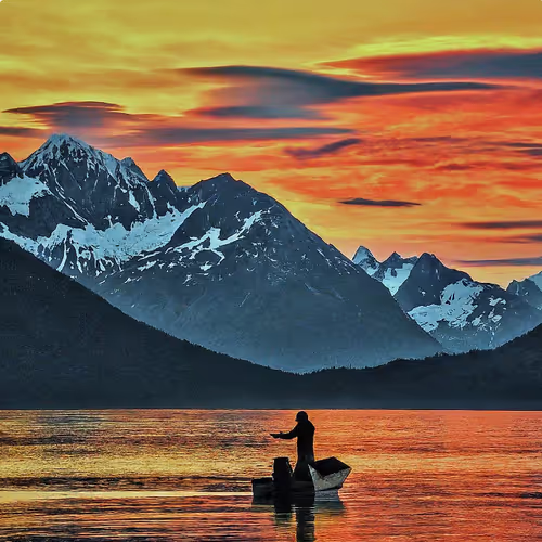 Beautiful fishing alaska