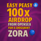 x100 Zora cross chain drop