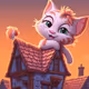 Rooftop Serenity: A Cat's Golden Hour