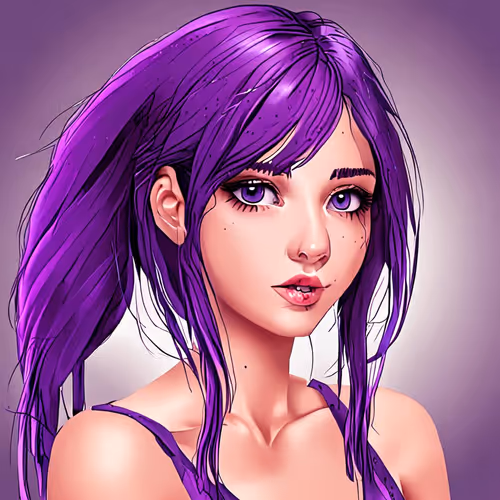 Girl with purple hair