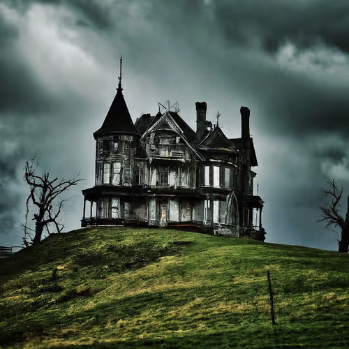 Haunted house on eerie hill